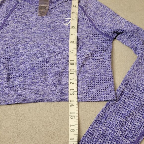 Gymshark Vital Seamless Long Sleeve Crop Top Indigo Purple Size M - Picture 5 of 7